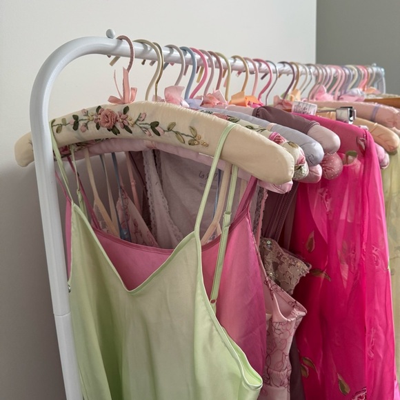 Y2K Pistachio Green Satin Slip Dress Fairycore Minimalist Lingerie Tinkerbell M - Picture 5 of 6